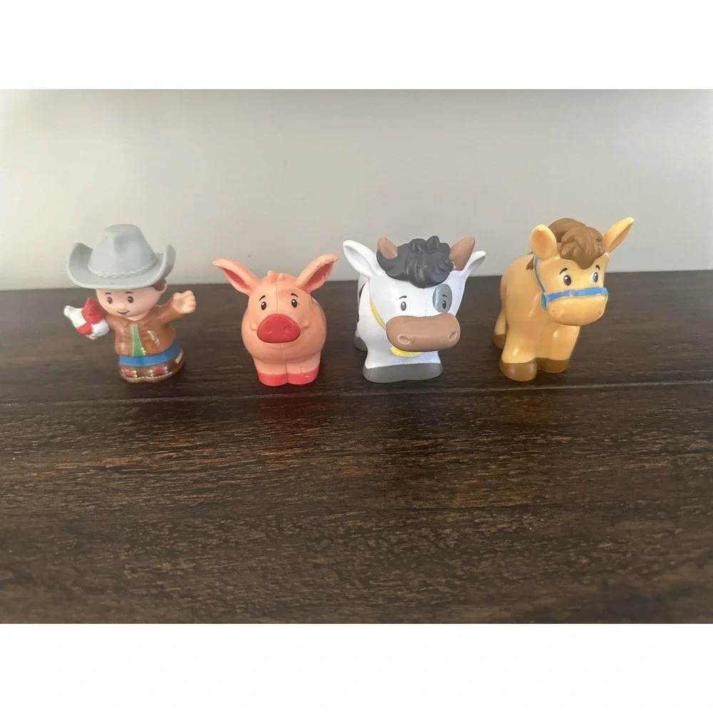 Fisher Price Little People Farmer Cowboy With Farm Animals Pig Cow HorseLot Of 4